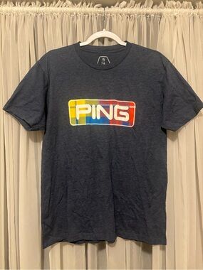 PING Golf Athletic T-Shirt Men's Heathered Navy